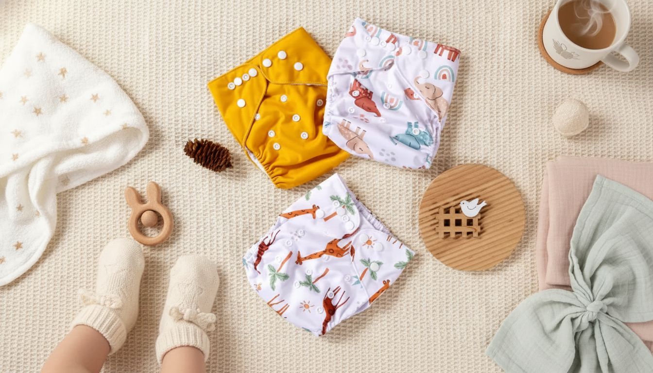 One-Size Pocket Cloth Diaper (3–33 lbs): Suede Inner