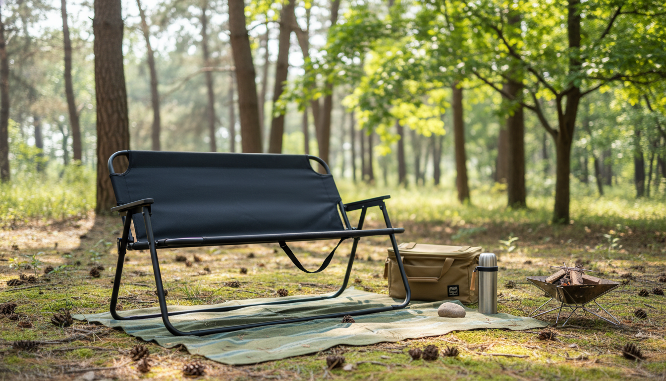 2-Person Folding Camp Chair: Breathable, Tear-Resistant